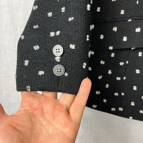 Don Caster Silk Polka Dot Jacket Womens 6 Professional Office Preppy Mature Boxy - Picture 5 of 12
